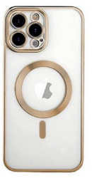 Husa Luxury MagSafe compatibila cu iPhone 14 Pro Max Full protection Margini colorate Rose Gold 