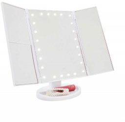 Oglinda pentru machiaj cu lumini 24 LED rotatie de 180 and ordm alb 62169 