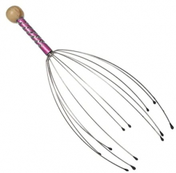 Dispozitiv Masaj Capilar - Efect de Relaxare 12 Brate Metalice Otel Inoxidabil 20cm Diverse culori Roz 