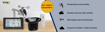 Statie meteo wireless cu senzor vant si pluviometru TFA WEATHER PRO 