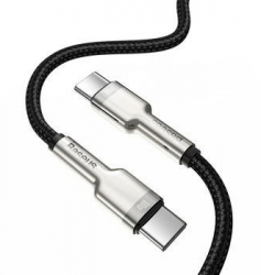 Cablu de date Baseus Cafule Metal CATJK-C01 USB Type-C - USB Type-C 100W 1m impletitura nylon Negru 