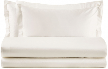 Set lenjerie de pat matrimonial Biancoperla Agatha Avorio 4 piese husa pilota 200x220 cm cearsaf 180x200/30 cm huse perne 50x70 cm