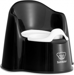 BabyBjorn - Olita cu protectie spate Potty Chair Black/White 