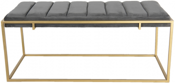 Banca catifea gri 110x50x46 cm 