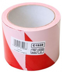 Banda avertizare alb-rosu 75 mm x 100 m RICHMANN 
