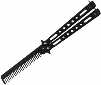Briceag fluture IdeallStore tip pieptan Black Comb 22 cm negru 
