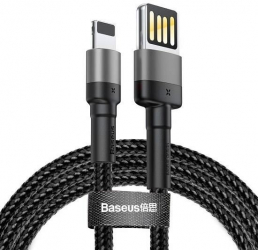 Cablu Compatibil cu iPhone Lightning 8 Pini 2M / 1.5A - Baseus Cafule Special Edition CALKLF-HG1 Black/Gray 