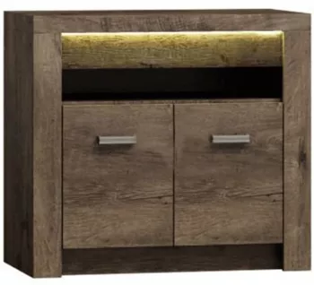 Comoda 2 usi din pal maro frasin inchis Infinity 96x42x73 cm 