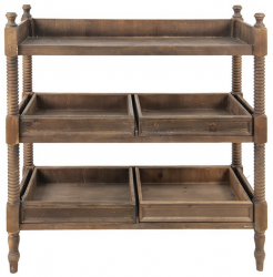 Consola 3 polite din lemn mango maro 99x44x99 cm 