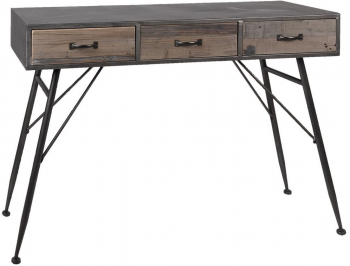 Consola din fier negru cu 3 sertare lemn 116x40x80 cm 