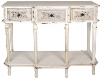 Consola lemn alb antichizat 120x45x90 cm 