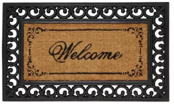 Covoras intrare casa antiderapant cocos cauciuc Welcome 75x45x1 cm 