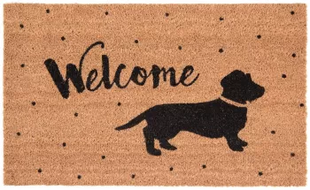 Covoras intrare casa antiderapant fibre cocos cauciuc Welcome 75x45x1 cm 