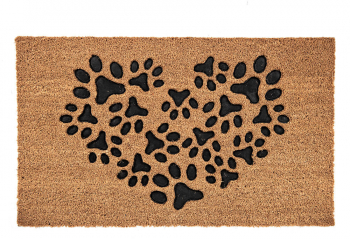 Covoras intrare casa fibre cocos cauciuc Heart 75x45x1cm 