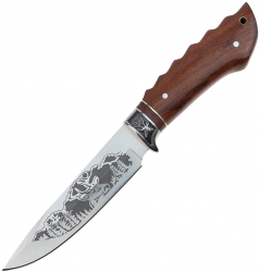 Cutit de vanatoare IdeallStore® Mountain Stag argintiu 27.5 cm teaca textila inclusa 
