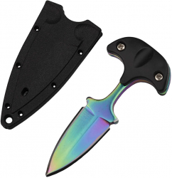 Cutit tactic de camping IdeallStore® Rainbow Valley 7.5 cm multicolor teaca inclusa 
