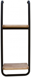 Etajera suspendabila cu 2 polite din lemn natur si cadru din fier maro 30 cm x 15 cm x 80 h
