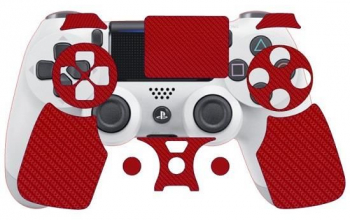 Folie Skin Compatibila cu Controller Sony Playstation 4 Marmalis Sticker Skin Carbon Geranium Red 