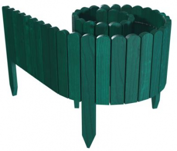 Gard de gradina decorativ din lemn verde   200x30 cm 