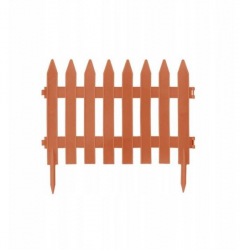 Gard de gradina decorativ din plastic maro deschis set 7 buc 3.2 m x 35 cm 