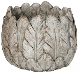 Ghiveci de flori din ceramica gri maro 19x16 cm 
