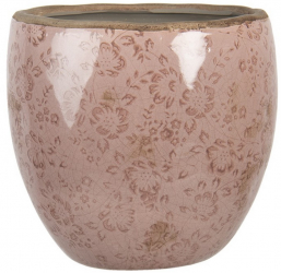 Ghiveci de flori din ceramica roz 18x17 cm 