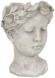 Ghiveci din ceramica gri Statueta 16 cm x 15 cm x 21 h 