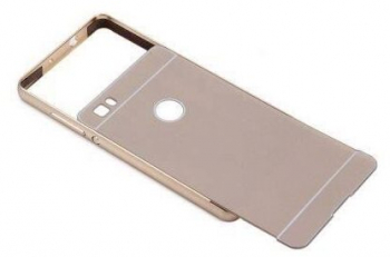 Husa Bumper Aluminiu Mirror I-berry Pentru Huawei P9 Auriu 