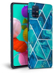 Husa Compatibila cu Samsung Galaxy A41 - Tech-Protect Marble Blue