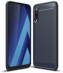 Husa Compatibila cu Samsung Galaxy A70 iberry Carbon Albastru 