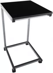 Masa de cafea portabila din metal negru argintiu MANNY 33x38x60 cm 