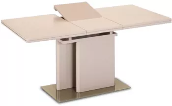 Masa extensibila din mdf si sticla securizata maro lucios Virat 120x80x76 cm 