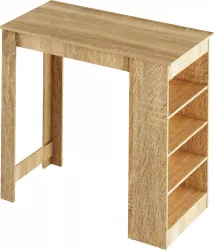 Masa tip bar din mdf maro stejar Austen 117x57x107 cm 