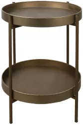 Masuta de cafea cu polita din fier culoarea cupru Ø 52 cm x 60 h 