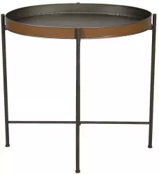 Masuta de cafea din fier negru si maro 69 cm x 47 cm x 66 h 
