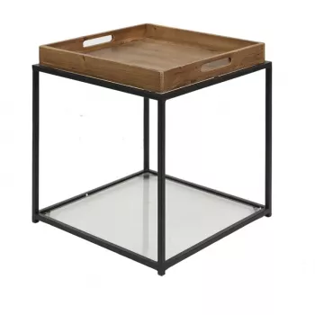 Masuta fier si lemn 44x44x45 cm 