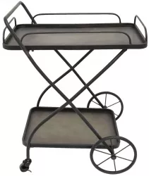 Masuta pentru servire din fier negru 65 cm x 53 cm x 80 h 