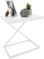 Noptiera din mdf si metal alb Apia 50x30x50 cm 