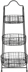Raft 3 cosuri fier negru 42x30x108 cm 