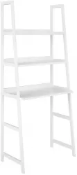 Raft 3 polite din mdf si bambus alb Reon 63x36x149 cm 