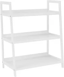 Raft 3 polite din mdf si bambus alb Reon 63x36x78 cm 