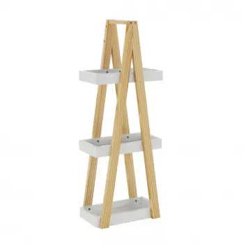 Raft 3 polite mdf alb lemn natur Arven 30x18x80.5 cm 