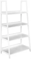 Raft 4 polite din mdf si bambus alb Reon 63x36x121 cm 