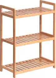 Raft cu 3 polite bambus natur Fiore 53x26x71 cm 