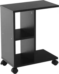 Raft din mdf negru Abbas 40x24x50 cm 