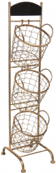 Raft fier maro cupru 3 cosuri 30x25x98 cm 