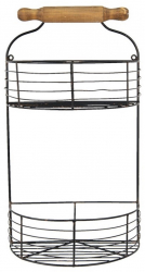 Raft suspendabil 2 polite fier negru 31x17x54 cm 