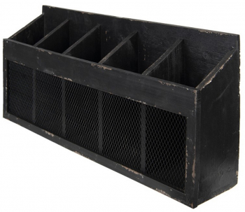 Raft suspendabil lemn negru antichizat 60x13x28 cm 