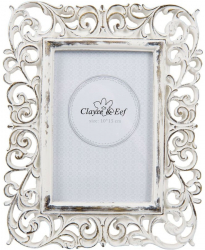 Rama foto de masa lemn alb antichizat Marlene 18 cm x 23 cm