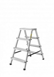 Scara aluminiu 2 tronsoane 3  trepte platforma max 125 kg 0.9 m   Drabest